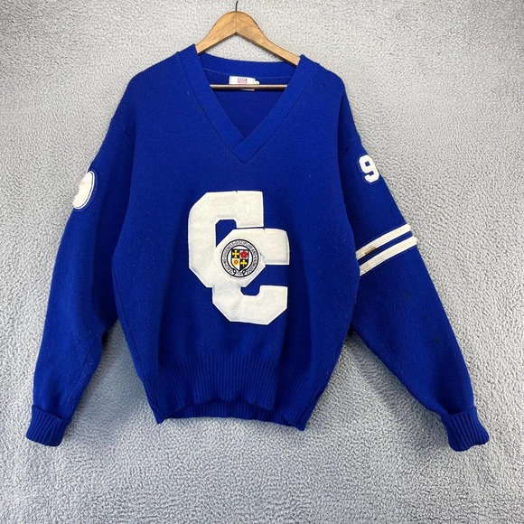 Vintage Catholic Central Sweater Men's 48 Band Varsity Clarinet Shamrocks 94 90s - Picture 1 of 14